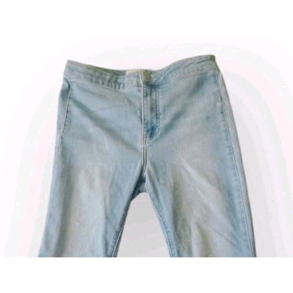 Free People Just Float On Flare Jeans Frayed Hem Stretch Bellbottom Sky Blue 27 - Picture 6 of 7